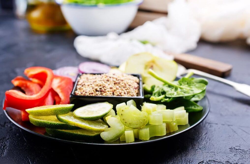 Verdure con una dieta a base di grano saraceno